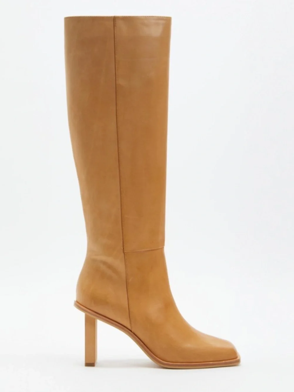 Sol Sana Eon Knee High Boots Tan Leather heels shoes Revolve 40 9